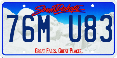 SD license plate 76MU83