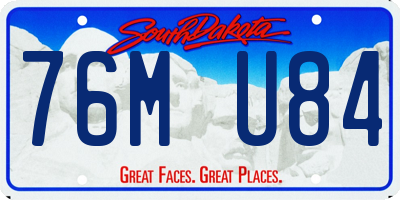 SD license plate 76MU84