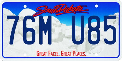 SD license plate 76MU85