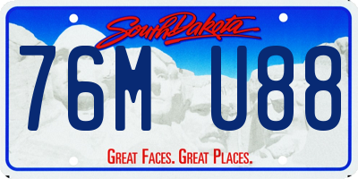 SD license plate 76MU88
