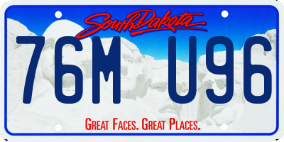 SD license plate 76MU96