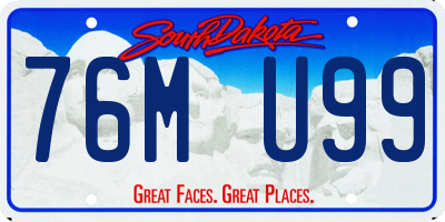 SD license plate 76MU99