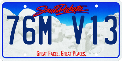 SD license plate 76MV13