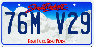 SD license plate 76MV29