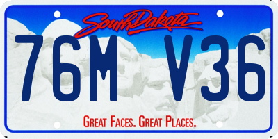SD license plate 76MV36