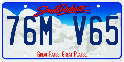 SD license plate 76MV65