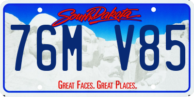 SD license plate 76MV85