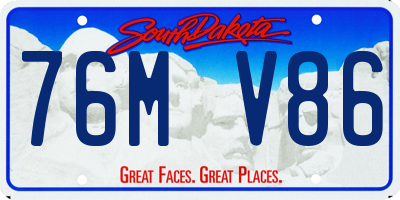 SD license plate 76MV86