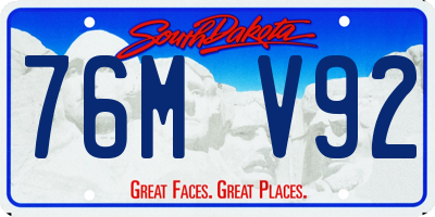 SD license plate 76MV92