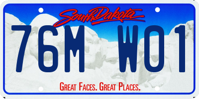 SD license plate 76MW01