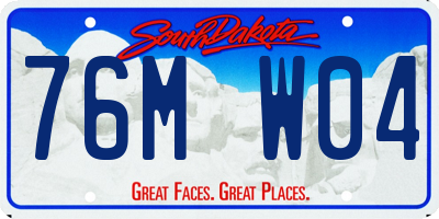 SD license plate 76MW04