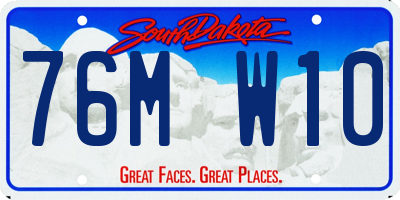 SD license plate 76MW10