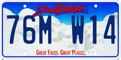 SD license plate 76MW14