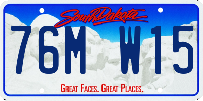 SD license plate 76MW15