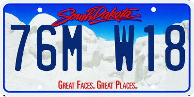 SD license plate 76MW18