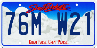 SD license plate 76MW21