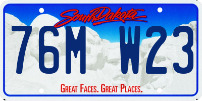 SD license plate 76MW23