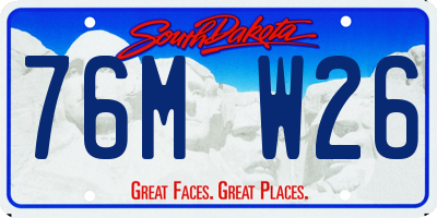 SD license plate 76MW26