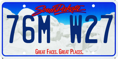 SD license plate 76MW27