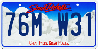 SD license plate 76MW31