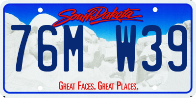 SD license plate 76MW39