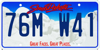 SD license plate 76MW41