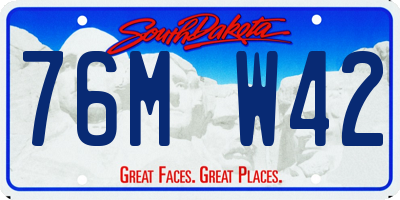 SD license plate 76MW42