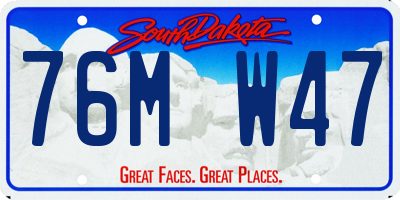 SD license plate 76MW47