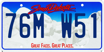 SD license plate 76MW51