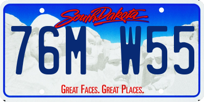 SD license plate 76MW55