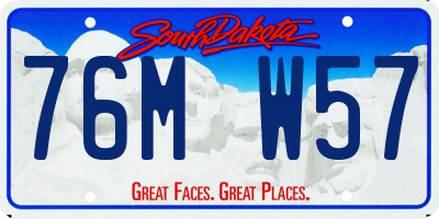 SD license plate 76MW57