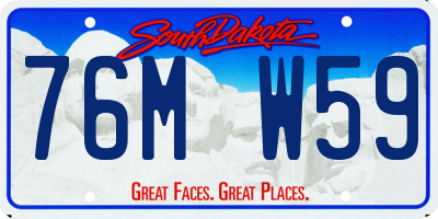 SD license plate 76MW59