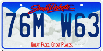 SD license plate 76MW63