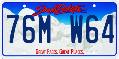 SD license plate 76MW64