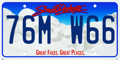 SD license plate 76MW66