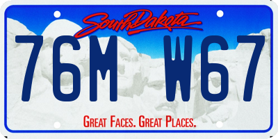 SD license plate 76MW67