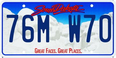 SD license plate 76MW70