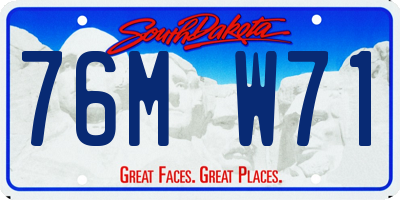 SD license plate 76MW71