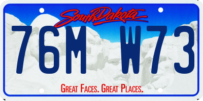 SD license plate 76MW73