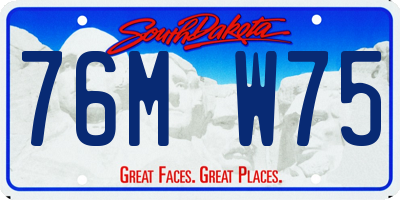 SD license plate 76MW75