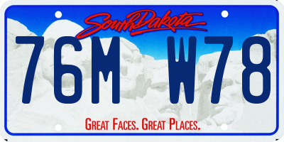 SD license plate 76MW78