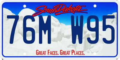 SD license plate 76MW95