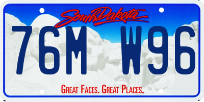SD license plate 76MW96