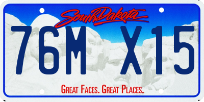 SD license plate 76MX15