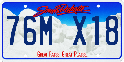 SD license plate 76MX18