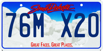 SD license plate 76MX20