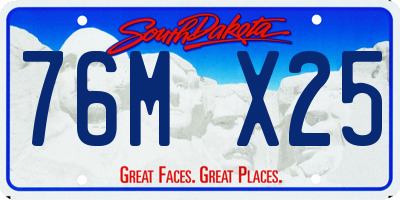 SD license plate 76MX25
