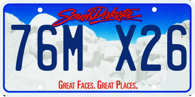 SD license plate 76MX26