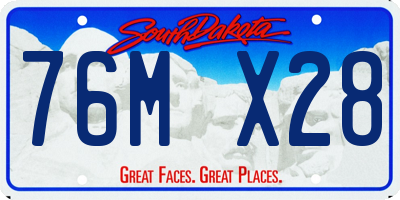SD license plate 76MX28