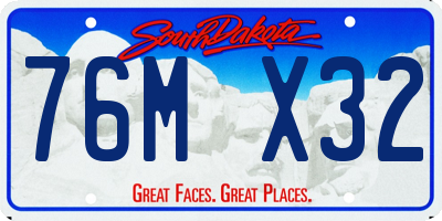 SD license plate 76MX32